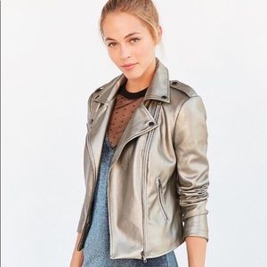 UO Silence + Noise Metallic Shine On Moto Jacket